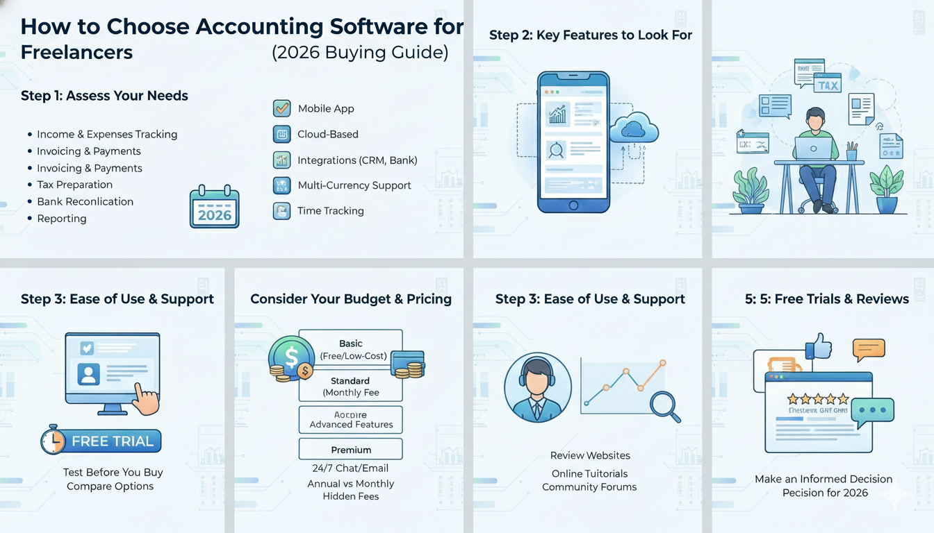 freelancer accounting, small business finance, accounting software, invoicing tools, tax preparation, bookkeeping, cloud accounting, self-employed tools, software comparison, financial management, business tools, 2026 guide, freelance success