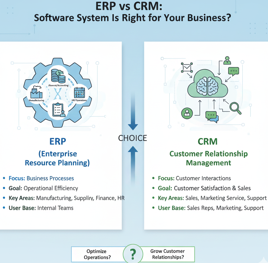 ERP vs CRM: Which Software System Is Right for Your Business?